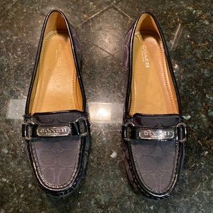 Coach loafers black, size 8, worn once.